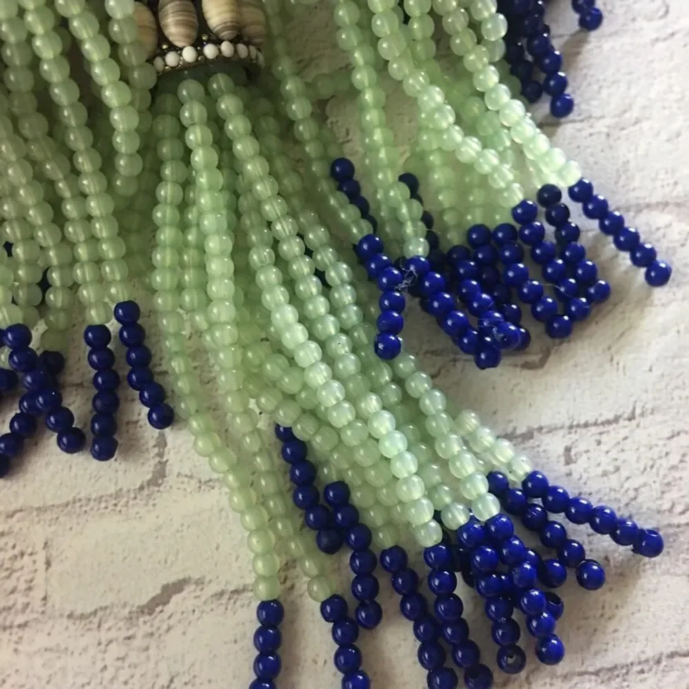 Vintage BaubleBar Tassel Seed Bead Statement Necklace